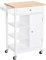 HOMCOM Carrito de Cocina Carro Auxiliar con Ruedas 1 Cajón 1 Armario 3 Estantes Abiertos de Almacenamiento para Comedor 66x39,5x86,5 cm Blanco