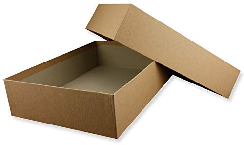 Hochwertige Aufbewahrungs- und Geschenkboxen - 3 Stück - DIN A4 - Sandbraun Kraftpapier bezogen - 302 x 213 x 70 mm