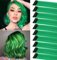 MOSCSMDY 10 Stück Grüne Haarverlängerungen Clip in Farbige Haarverlängerungen Colorful Hairpieces Party Highlights Synthetic Multiple Colors(Grün)