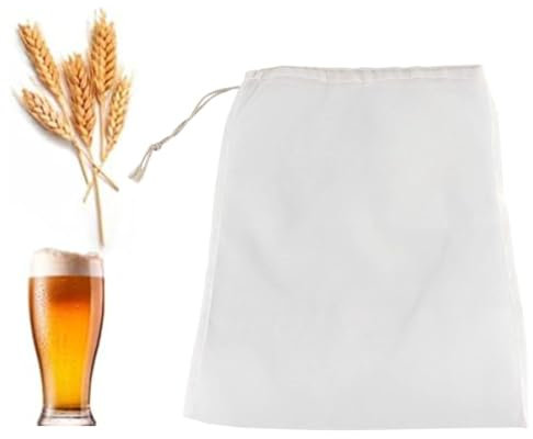 Jenngaoo Wine Filter Bag, 100 Micron Reusable Fine Mesh Bag Brew Bags Home Brew Beer Making Extra Fine Extraction Sack for Fruit Cider Apple Grape Wine (45x62cm)
