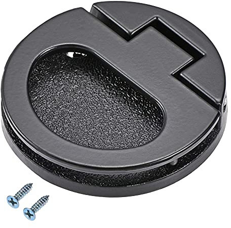sourcing map Flush Pull Ring Handle 43.5x7mm, 3pcs Plane Drawer Door Pull, Black