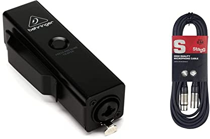 Behringer P2 Ultrakompakter persönlicher In-Ear-Monitorverstärker, Schwarz & Stagg Hochwertiges Mikrofonkabel XLR-auf XLR-Stecker, 6 m, Schwarz