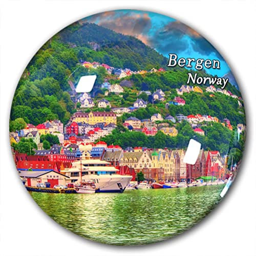Norwegen Bergen Kühlschrankmagnet, Kühlschrank-Aufkleber, dekorativer Magnet, Reise-Souvenir, Kristallglas