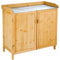 tectake 404564 Pflanztisch mit Unterschrank aus Holz, 98 x 48 x 95 cm, Gartenschrank mit verzinkter Arbeitsplatte, Geräteschrank für den Garten mit 2 Regalböden