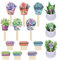 48 Stück Let Love Grow Sukkulentenform Holzpfähle Hochzeitsgeschenke Tags Pflanzer Pflöcke Etikett Garten Marker Pflanzenschild für Hochzeit Geschenk Braut Babyparty Sukkulenten Topf Dekorationen