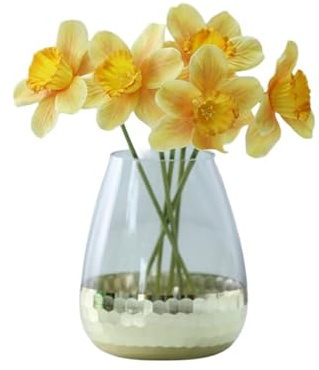 XIZHI Künstliche Narzissen-Blumen, 40,6 cm, Kunstseide, Narzissen, fühlt Sich echt an, Narzissen, Frühlingsblume für Zuhause, Party, Hochzeit, Dekoration und Büro, Blumenarrangement 12 Stück (gelb)