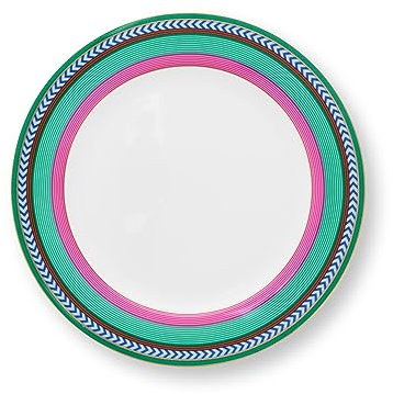 Pip Studio Chique Stripes Frühstücksteller pink-Green 23cm