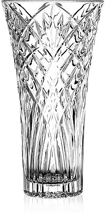 RCR ‘Melodia’ Decorated Crystal Vase for Flowers (300mm) – LUXION© Crystal Glass: Strong, Durable & Dishwasher-Safe – Luxury Home Décor/Wedding Table Decorations