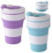 YIMINI Faltbarer Becher, Faltbarer Kaffeebecher, Faltbare Reisebecher, Reise-Campingbecher, Silikon-Faltbecher, Tragbare Silikon Becher, Wasserbecher Faltbar, Bpa-Frei, Geeignet für Camping (350ml)