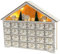 Neroyaner Calendario de Adviento de Madera con 24 cajones y Luces LED Calendario de Adviento vacío Reutilizable para llenar Usted Mismo de Navidad Regalo Sin batería