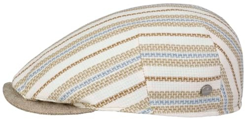LIERYS Dilando Flatcap Gestreifte Schirmmütze Zweiteilig Herren Made in Italy Frühjahr Sommer beige XL (60-61 cm)