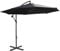 Outsunny 3(m) Garden Banana Parasol Hanging Cantilever Umbrella with Crank Handle, 8 Ribs and Cross Base for Outdoor, Sun Shade, Black