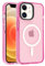 Coiwxmoi Magnetica Cover per iPhone 12 / iPhone 12 Pro 6,1, Custodia Compatibile con Magsafe, Sottile Morbido Trasparente Silicone TPU Antiurto Hard PC Anti-Graffio Protettiva Case per iPhone 12,Rosa