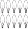 Luxvista E14 Kerzenlampe 42W Dimmbar SES Warmweiß 2600K AC 220V-240V Klarglas Traditionelle Glühbirne, 10 Stück