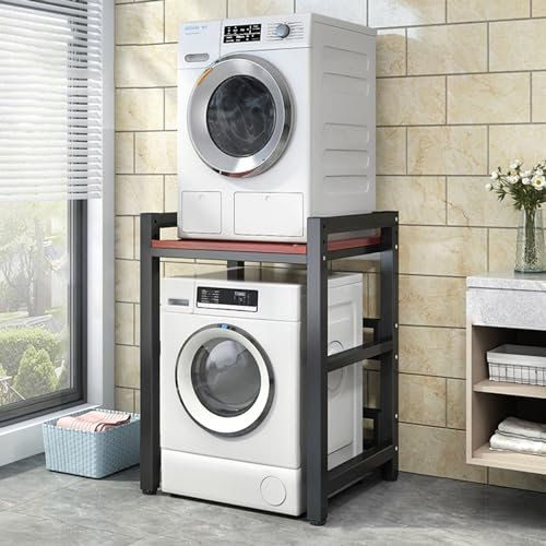 Kit de apilamiento para lavadora y secadora Kit apilable para lavadora y secadora, Portátil Estantería para Lavadora Altura Ajustable para lavadero, Ahorro de espacio Cocina Estante para lavavajillas