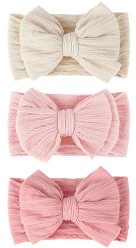 AQOKKA Baby Bows Headbands Nylon Baby Girl Headbands Soft Handmade Hairbands Toddler Hair Accessories for Girls Baby Newborn Infant Kids