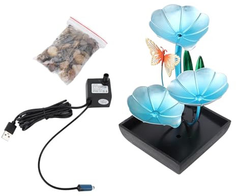 Tischbrunnen, Iron Craft USB-Wasserbrunnen, Kleiner Schreibtisch-Wasserfallbrunnen mit LED-Licht für die Dekoration im Wohnzimmer und Büro zu Hause