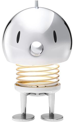 Hoptimist Lampe LED, Nachttischlampe Touch, Kabellose Lampe Tisch, Aufladbare & Dimmbar, Dänischem Design, 10 x 10 x 15 cm, L, Chrome