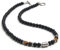 Halskette herren, Obsidian-Halskette, 6 mm Obsidian-Halskette für Herren Damen, halskette, Schwarz
