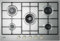 Piano cottura a gas, 5 fuochi, 75 cm, Inox