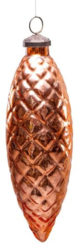 Antikas - Christbaumkugelset in Zapfen-Form, 4er Set | Glas, Kupfer, Struktur | H22,0xB7,5cm