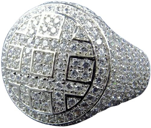 Hmsanase Ring Ringe Damen Bijouterie Herren Runde Ringe Männlich Iced Out Zirkon Kristall Ringe Für Männer Party 12