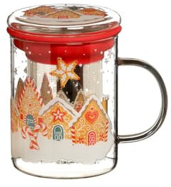 TEA SHOP - Taza para té o infusiones con filtro y tapa - All in One Mug Sweet Xmas - Termorresistente con Infusor de Acero Inoxidable y Asa