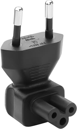 JSADZKJ 90-Grad-Eurostecker-zu-IEC-C5-Netzadapter,Eurostecker-zu-C5-Buchse-Monitor-Netzadapter 10-16A/250W-Eurostecker-zu-C5-Netzadapter für Laptop-Ladegeräte,Fernseher,Monitore