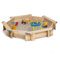IDMarket - Bac à Sable Toys Bois Forme octogonale avec 4 bancs et bâches de Protection