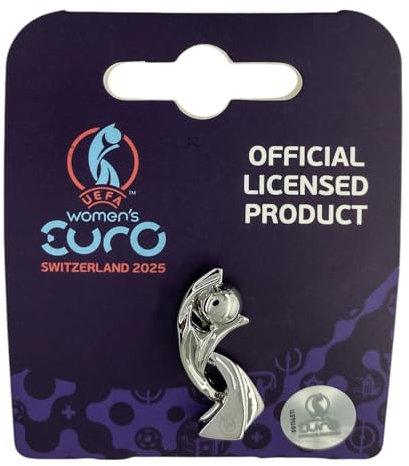 UEFA WOMEN'S EURO 2025 Switzerland Pin Pokal – Offizielles UEFA Lizenzprodukt | Miniaturisierte Nachbildung des Pokals in 2D | Sammlerstück & Geschenk für Fußballfans