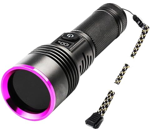 Lampe de poche à trace de sang – Lampe de poche UV rechargeable avec écran LCD, détecteur de trace, détection d'urine, durcissement de la résine, maison, extérieur, camping, voyage, randonnée