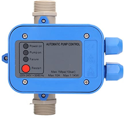 ANKROYU Pressostat de pompe à eau électronique réglable 1,5 bar à 3,0 bar Contrôleur automatique avec valve unidirectionnelle pour pompes submersibles et pompes de puits Plastique