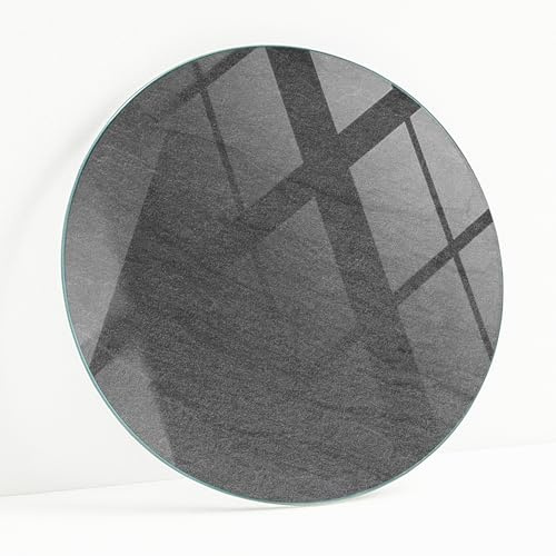 Dessus de Table de Remplacement Rond Ø 100 cm | Plaque de Sécurité | Installation Facile | avec Coussinets Antidérapants | Bords Polis | Idéal pour Le Bureau | Style Moderne - Pierre Naturelle