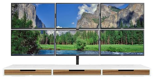 Dell 6 Monitor Bundle P2217H 6 x 22 IPS LED, 1980x1080p, Full HD 60Hz - HDMI DISPLAY VGA Ports - 6 Monitor Arm Clamp Base Stand (Renewed)