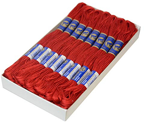 24 Docken Stickgarn je ca. 8m / Sticktwist 100% Baumwolle Stickerei verschiedene Farbwahl, Farbe :3282 dunkelrot