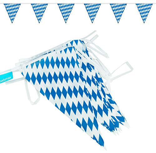 Goodymax® Wimpelkette 10m Bavaria/Bayern Raute/Blau-Weiß/Oktoberfest/bayrisch