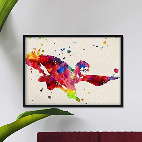 Nacnic Harry Potter Aquarell Poster | Wasserfarbe Stil Wanddeko von berühmte persönlichkeiten in modernes Kino | Verschiedene bunte Bilder | Größe A3