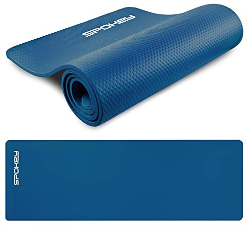 Spokey SOFTMAT Übungsmatte 180 x 60 x 1,5 cm, extra dicker NBR-Schaumstoff | Rutschfest, stabilisierend und sicher | Für Yoga, Pilates, Fitness und Gymnastik, Rehabilitation und Physiotherapie (Blau)
