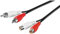 PremiumCord Cable RCA 5m, 2X RCA Conector RCA a 2X RCA Conector RCA, Cable de Extensión de Audio, Audio Estéreo, para TV, Celulares, MP3, HiFi, Color Negro