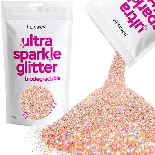 Biodegradable Glitter Rose Gold Holographic Ultra Sparkle Eco Friendly Plant-Based Bio Fine for Face Body Hair Craft Resin Festival Makeup Eyeshadow 100g / 3.5oz