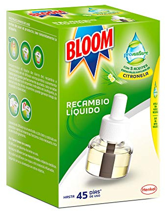 Bloom ProNature Eléctrico Líquido Recambio, recambio eléctrico líquido, repelente antimosquitos, fórmula con aceites esenciales, 90 días de uso