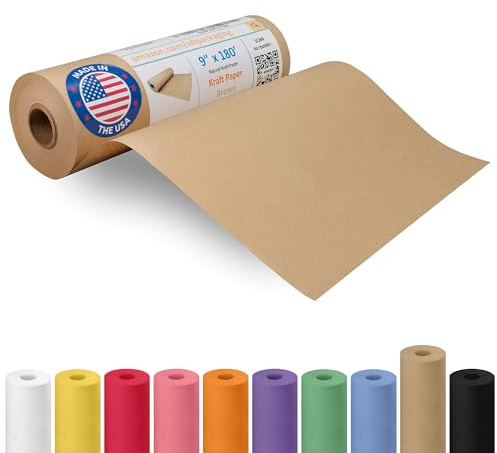 IDL Packaging Rouleau de papier kraft marron pour emballage, nappe, art et autres projets - 22,9 x 45,7 m