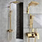 Huin Mitigeurs de douche de bain doré 8 pouces ensemble de robinet de douche à effet pluie fixé au mur avec douche à main salle de bain douche pluie colonne robinet