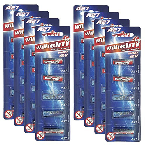 40 x A27 12V Wilhelm Alkaline Batterien MN27 V27GA 27A 12 Volt 25 mAh