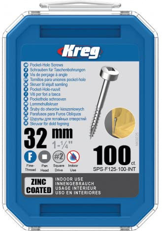 KREG® 100 Vis de 32 mm Zinc Coated Tête ronde