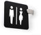Signs - Segnale bifacciale a bandiera Nero, a rilievo - Bagno Uomo Donna, restroom, toilette, WC. Cartello sporgente per corridoio e ambienti. (Elegant Nero - Uomo,Donna)