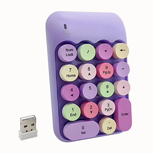 Niedliche, bunte 2,4 G kabellose Ziffernblock, violetter Nummernblock für Laptop