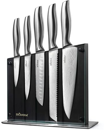 Skandia Reflections 6 Piece Glass Block Knife Set