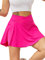 HAWILAND Tennisrock Damen - Hosenrock Crossover Waist V-Bund Tennis Skort mit Taschen Golfrock für Radfahren Wandern Laufen #1 Rosarot S
