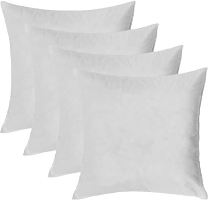Brentfords Soft Cushion Fillers, Pillows Pack of 2, Polyester Hollowfibre Cushion Inners, White, 55 x 55cm